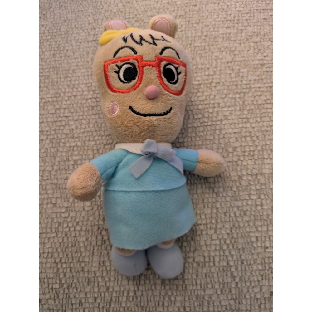 Alvin and the Chipmunks‎ Jeanette Plush Toy Small Blue Dress Glasses 7 Inch